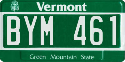 VT license plate BYM461