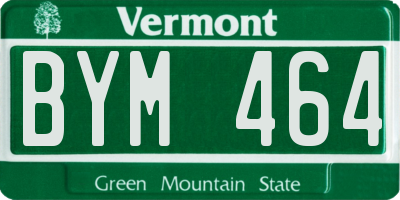VT license plate BYM464