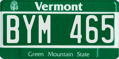 VT license plate BYM465