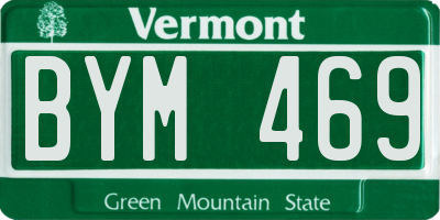 VT license plate BYM469