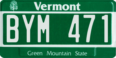 VT license plate BYM471