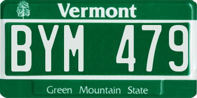 VT license plate BYM479