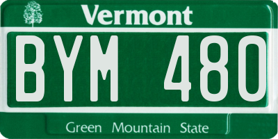 VT license plate BYM480
