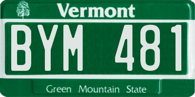 VT license plate BYM481