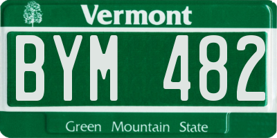 VT license plate BYM482