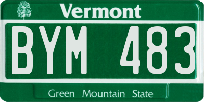 VT license plate BYM483