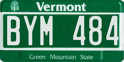 VT license plate BYM484