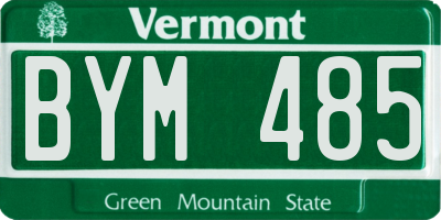 VT license plate BYM485