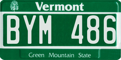 VT license plate BYM486