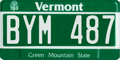 VT license plate BYM487