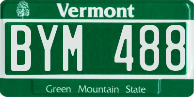 VT license plate BYM488
