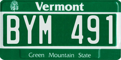 VT license plate BYM491