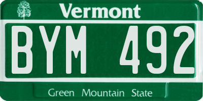 VT license plate BYM492