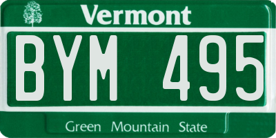 VT license plate BYM495