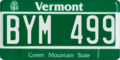VT license plate BYM499