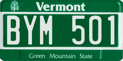 VT license plate BYM501