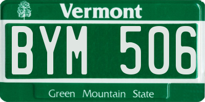 VT license plate BYM506