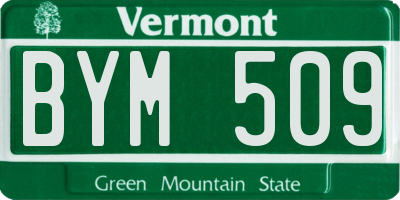 VT license plate BYM509