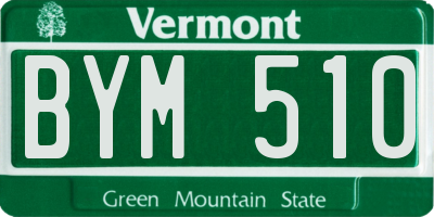 VT license plate BYM510