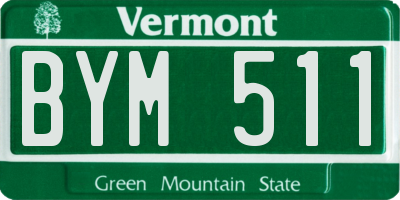 VT license plate BYM511