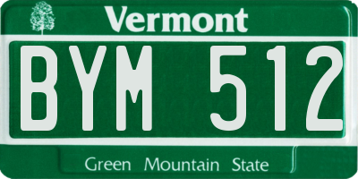 VT license plate BYM512