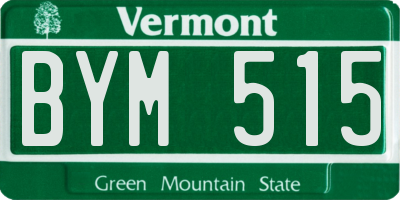 VT license plate BYM515