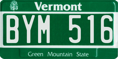 VT license plate BYM516