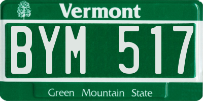 VT license plate BYM517