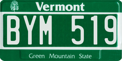 VT license plate BYM519