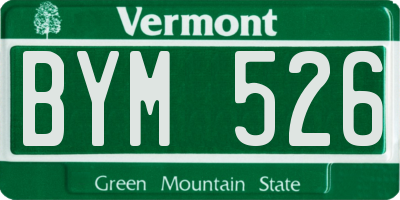 VT license plate BYM526