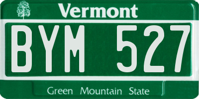 VT license plate BYM527