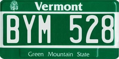 VT license plate BYM528