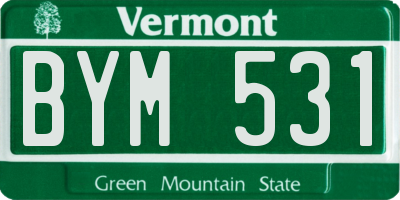 VT license plate BYM531