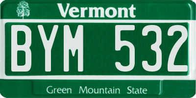 VT license plate BYM532