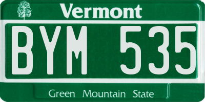 VT license plate BYM535