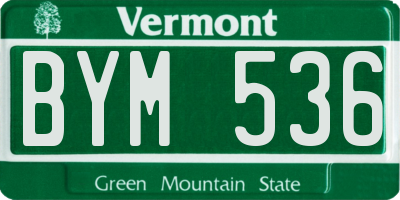 VT license plate BYM536
