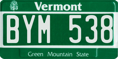 VT license plate BYM538