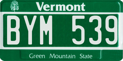VT license plate BYM539