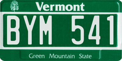 VT license plate BYM541