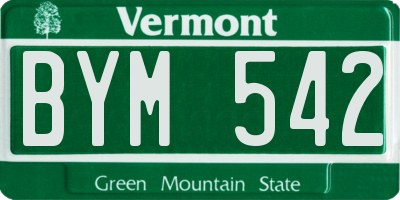 VT license plate BYM542