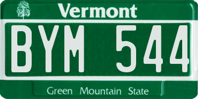 VT license plate BYM544