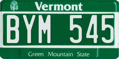 VT license plate BYM545