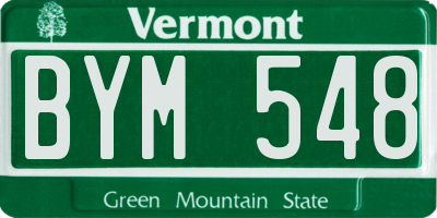 VT license plate BYM548
