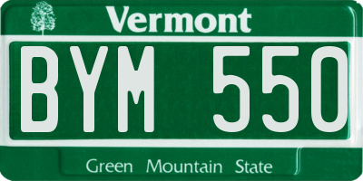 VT license plate BYM550