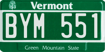 VT license plate BYM551