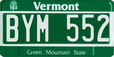 VT license plate BYM552