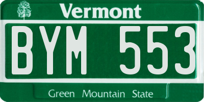 VT license plate BYM553