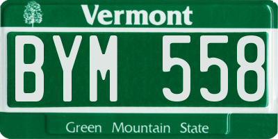 VT license plate BYM558
