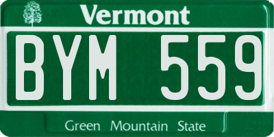 VT license plate BYM559