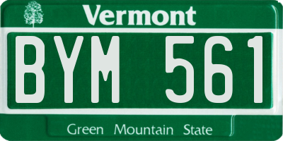 VT license plate BYM561